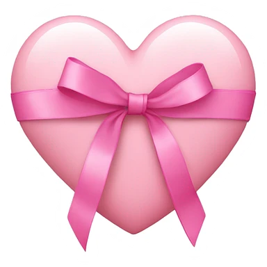 Light pink heart with pink ribbon sticker