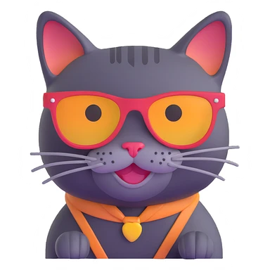 smiling cat with sunglasses sticker