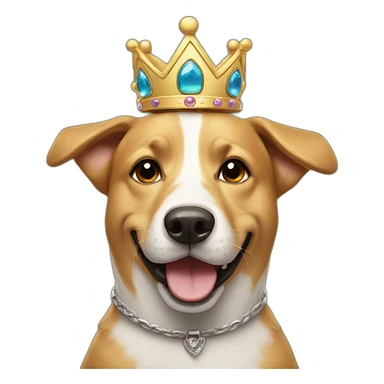 smiling dog, He wears a crown sticker