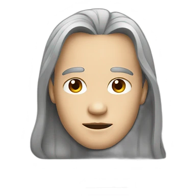 A person with long hair and a very large forehead sticker