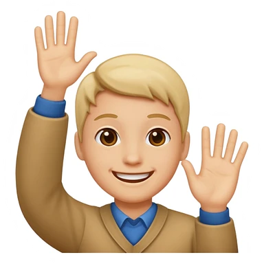 Person waving sticker