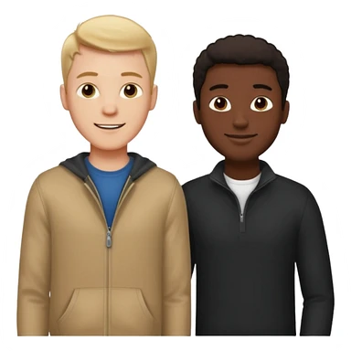 Tall white guy with short black guy sticker
