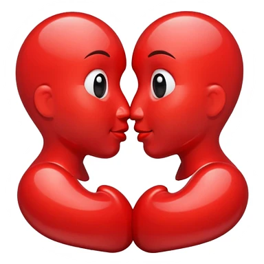 Two hearts kissing  sticker