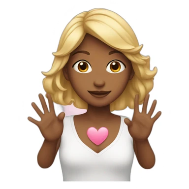 girl makes a heart with her hands sticker