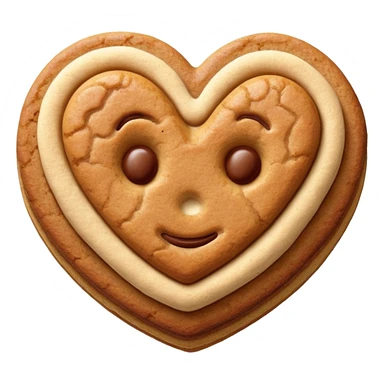 snicker doodle cookie with cinnamon powder on top in a heart shape cookie sticker