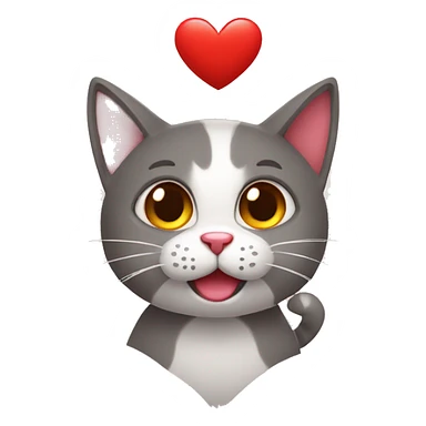 Gato con corazones sticker