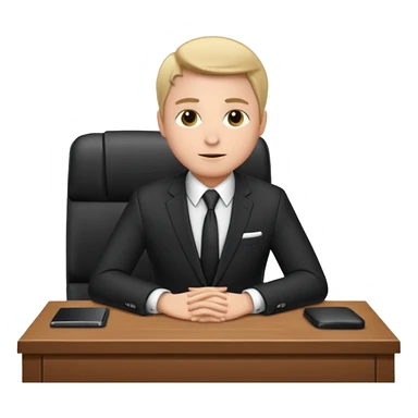 Business man sitting at a desk sticker