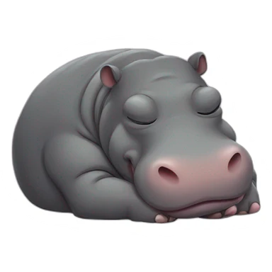 Sleeping hippo sticker