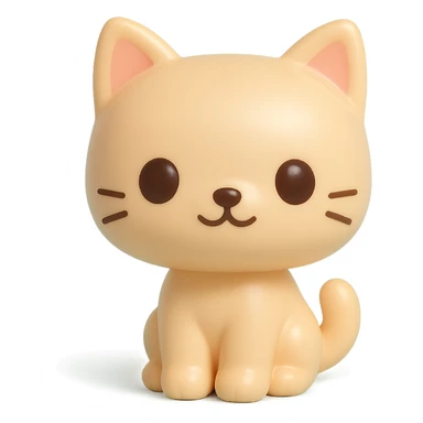 cute cat, vinyl figure style, large head, small body, glossy finish, simple background sticker