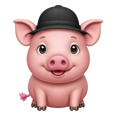 pig wear hat sticker