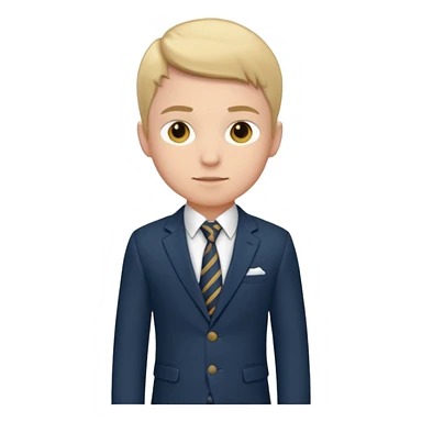 Young man, tailored trousers, a crisp button-down shirt, a blazer, and tie

 sticker