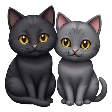 A gray cat and a black cat are in love sticker