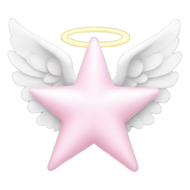 Light pink star with white angel wings sticker