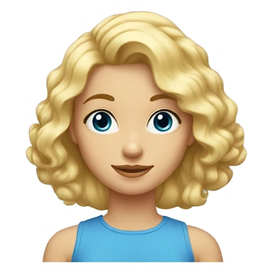 Fille blonde aux cheveux ondulés, yeux bleus sticker