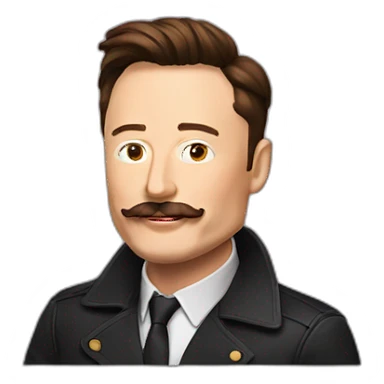 elon musk with a mustache sticker