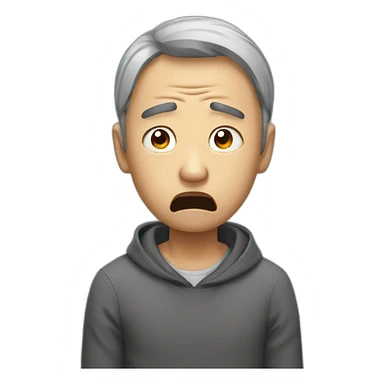 anguished asian man sticker