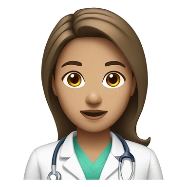 Medical assistant with brown hair and white skin sticker