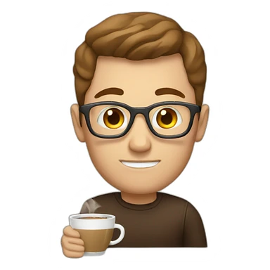 white men with glass of coffee sticker