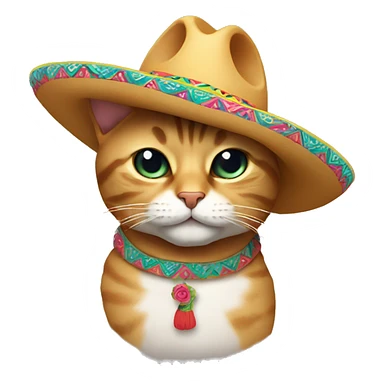 Cat wearing sombrero  sticker