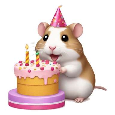 Birthday Hamster with a birthday cake  sticker