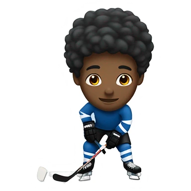 Black guy playing hockey sticker