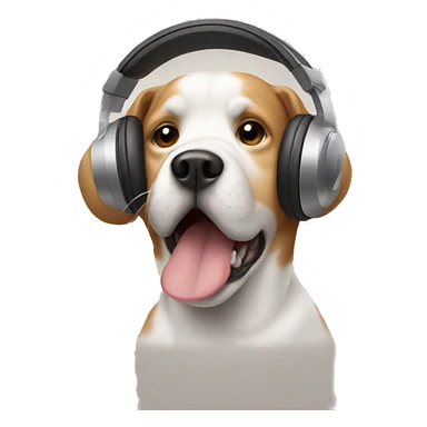 Dog wearing headphones sticker