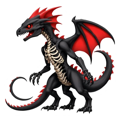 Edgy Cool Badass Evil Skeletal Salandit-Duskull-Zekrom-Nargacuga-fusion (full body) sticker