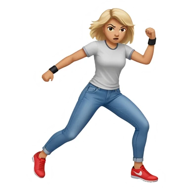 Woman angry kickin sticker