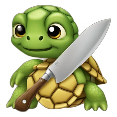 tortue dans un trou avec un couteau sticker