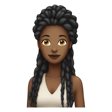 Black woman with long locs sticker
