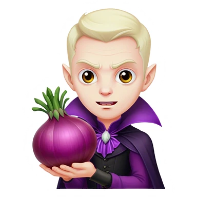 The vampire, holding a big violet onion  sticker