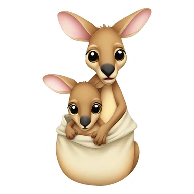 kangaroo with baby in pouch sticker