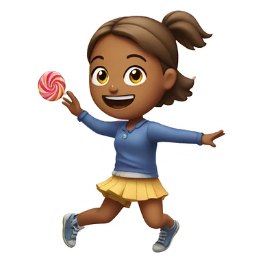 Girl throwing candy sticker