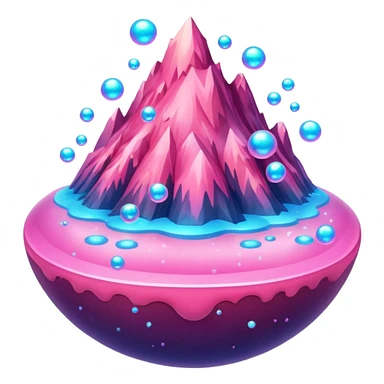 Pink volcano of Bubble sticker