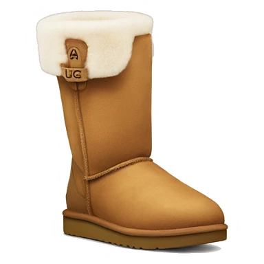 A Ugg mini boot with a Dow on the back  sticker