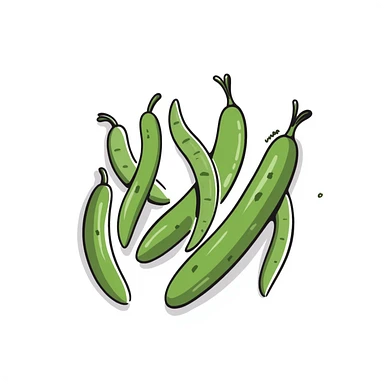 green beans, hand drawn style, notion style doodle sticker