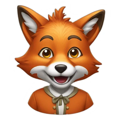 Fox dressed as a fool sticker