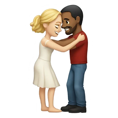 white woman and spanish man hugging  sticker