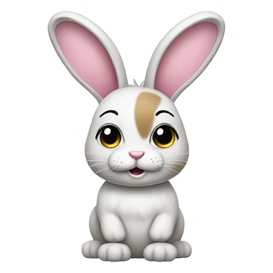 Bunny with bunny ear headband sticker