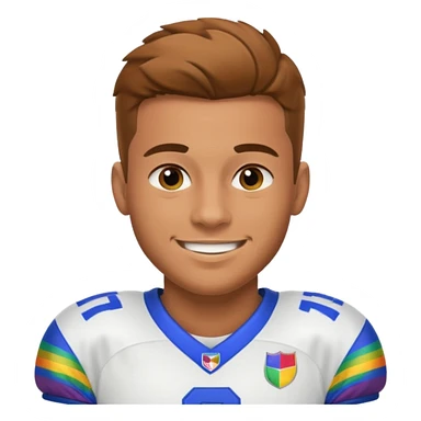 A LGBTQ football player sticker
