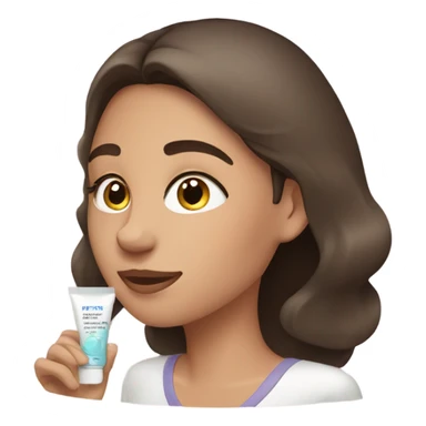 Brunette girl applying skincare   sticker