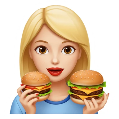 women  with hamburgers sticker