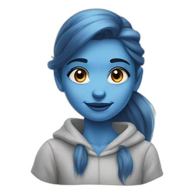 girl with blue skin loke smurf sticker