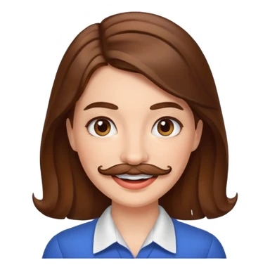 woman with mustache sticker