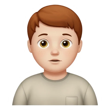 pale boy slightly chubby with freckles and short brown hair sticker