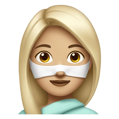 A light skin girl with a spa mask on  sticker