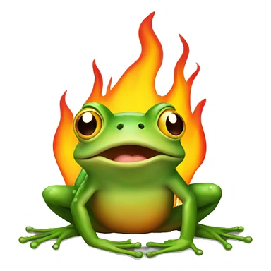 Frog on fire sticker