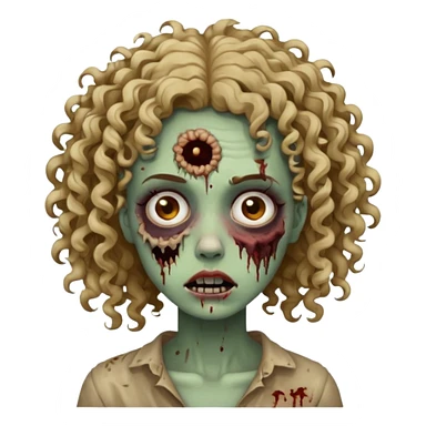 zumbi de cabelo cacheado feminina sticker
