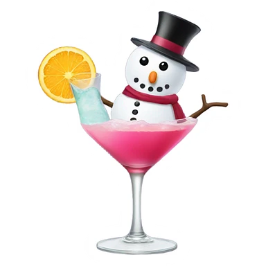 Snowman drinking a cosmo sticker