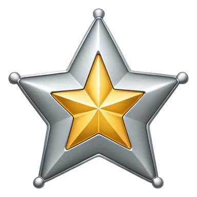 sheriff's star badge silver modern style shiny no text sticker